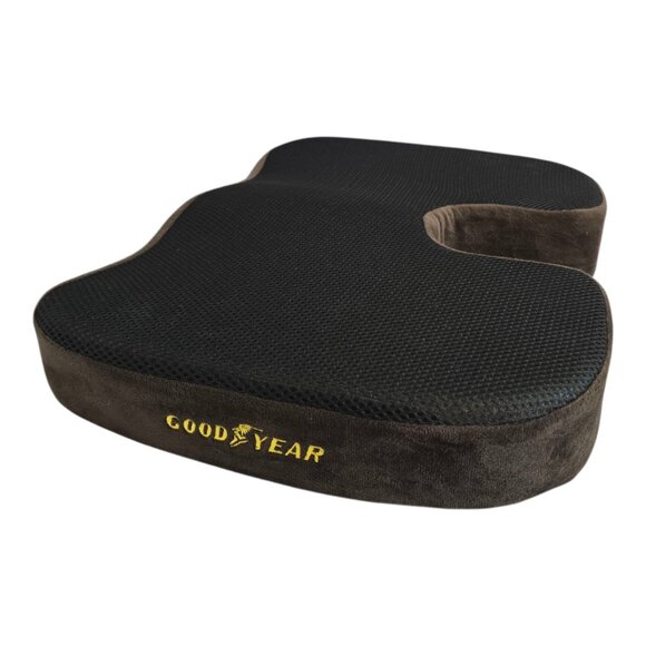 Goodyear GY1238 Memory Foam + Comfort Gel Contoured Seat Cushion Brown / Black - Picture 1 of 8